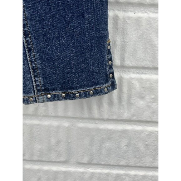Rag & Bone Jeans Size 24 High Rise Skinny 10 Inch Capri Studded Blue Revolve - Picture 5 of 10